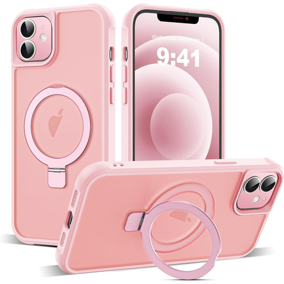 Translucent Magsafe-Compatible Case For Iphone 12 & 12 Pro 6.1" With Invisible Magnetic O-Ring Stand & Great Grip 9479868053656