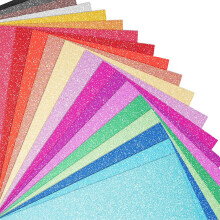 40 Blatt Glitzerkarton in 20 Farben (A5), funkelndes Bastelpapier für Cricut, Scrapbooking, Karten, DIY-Einladungen und Partydeko – kompatibel mit