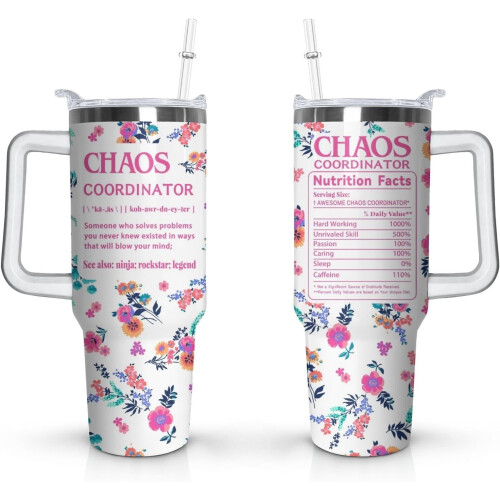 Ποτήρι Chaos Coordinator – Δώρο ευχαριστίας 40oz για γυναίκες, συναδέλφους, διευθυντές,