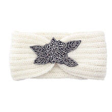 Women's Thermal Knit Wool Headbands, Compatible with Workout & Daily Use, White