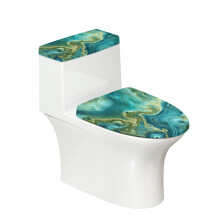 Green Marble Print Toilet Seat Covers (2pc), Compatible with Standard Toilets, Dust & Stain Protection for Bowl & Tank