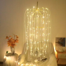Valentine's Day and Christmas Decorative Weeping Willow String Lights, LED Garland, Indoor Ambient Night Light for Holiday