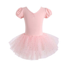 Abito da ballo per bambina con body e gonna tutù – Tessuto comodo ed elasticizzato, ideale per saggi, allenamenti e per l'uso quotidiano (età