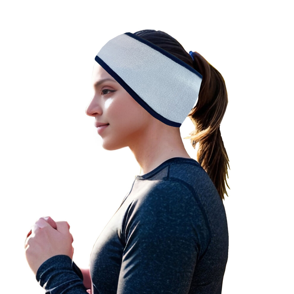 Unisex White Xinwanna Ponytail Headband For Jogging Â Polar Fleece Earmuffs, Anti-Slip, High Elasticity, Outdoor Travel Accessory (White)