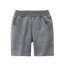 AWZXDE Shorts til drenge og piger ensfarvede afslappede cargoshorts elastisk talje behagelige sommerlegeshorts mørkegrå, 1-2 år