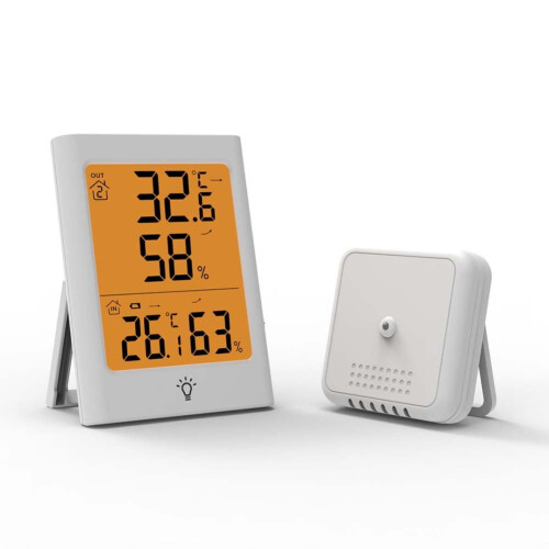Wireless Thermometer Electronic Digital Thermometer Thermohygrometer,White