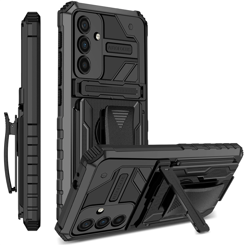 Ccsamll Heavy Duty Armor Case With Belt Clip & Kickstand For Compatible With Samsung Galaxy A24 4G Â Jg Black 9028731728834