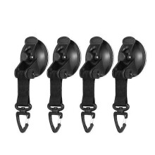 Locking, Suction Cup Anchor Heavy Duty Securing Hook Tent Tie Downs Camping Accessories 4PCSblack