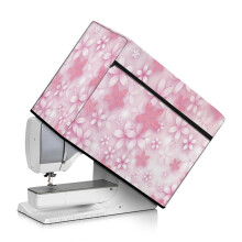 Dammskydd för symaskin med förvaringsficka till körsbärsblommor, rosa, universellt skyddsskydd för de flesta vanliga symaskiner, estetiskt
