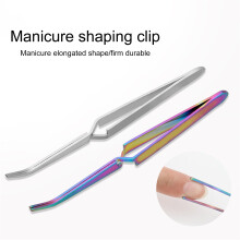 Stainless Steel Nail Shaping Clip, Non-deformable & Corrosion Resistant, Cross-design Sculpting Tweezer – Compatible with All Nail Art