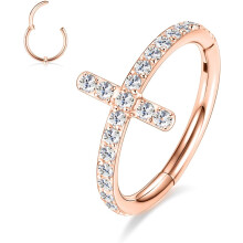 16G Cartilage Hoop Earrings – 316L Surgical Steel Daith, Helix, Conch, Tragus, Rook, Septum, Nose Rings for Women & Men, Compatible with CZ Opal