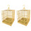2 Sets Square Parrot Cage Bird with Perch Fabric Protector Feeders for Outdoors Travel 1