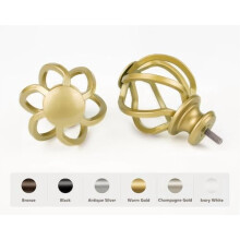 Justerbar gardinstang i guld, 112-227 cm, 2,5 cm diameter, snoede burender, kompatibel med standardbeslag