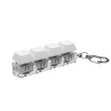 4-knappers mekanisk tastatur, fidget-dings med lyd og LED-lys for stresslindring og spilling - ABS+-materiale, bærbar design, 1 stk.