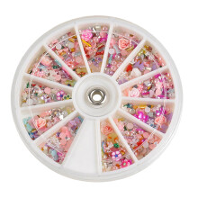 1200 Pcs Mixed Flowers Bowknot Nail Art Tips Glitters Slice Decoration Manicure