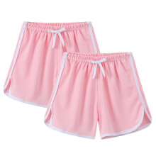Conjunto com 2 shorts esportivos femininos, de secagem rápida para corrida e dança, com cordão ajustável, cor sólida – compatíveis com
