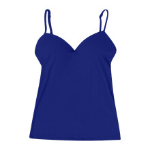 Women's Navy Fitted Tank Top with Built-in Bra, Padded Camisole, Compatible with 4XL