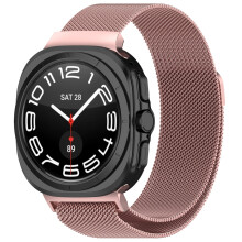 Kompatybilny z paskiem Samsung Galaxy Watch 7Ultra 47 mm (2024) dla mężczyzn i kobiet, stal nierdzewna, magnetyczny pasek z metalową pętlą