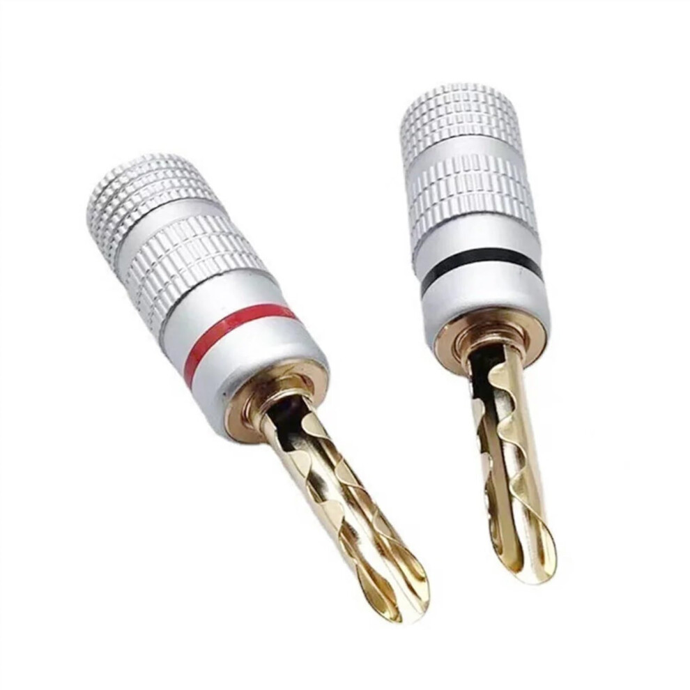 Banana Plug Connectors 4Mm Gold Plated Speaker Wire Screws Type For Amplifier Conductivity 9092120239935