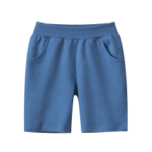 AWZXDE Shorts til drenge og piger ensfarvede afslappede cargoshorts elastisk talje behagelige sommerlegeshorts lyseblå, 6-8 år