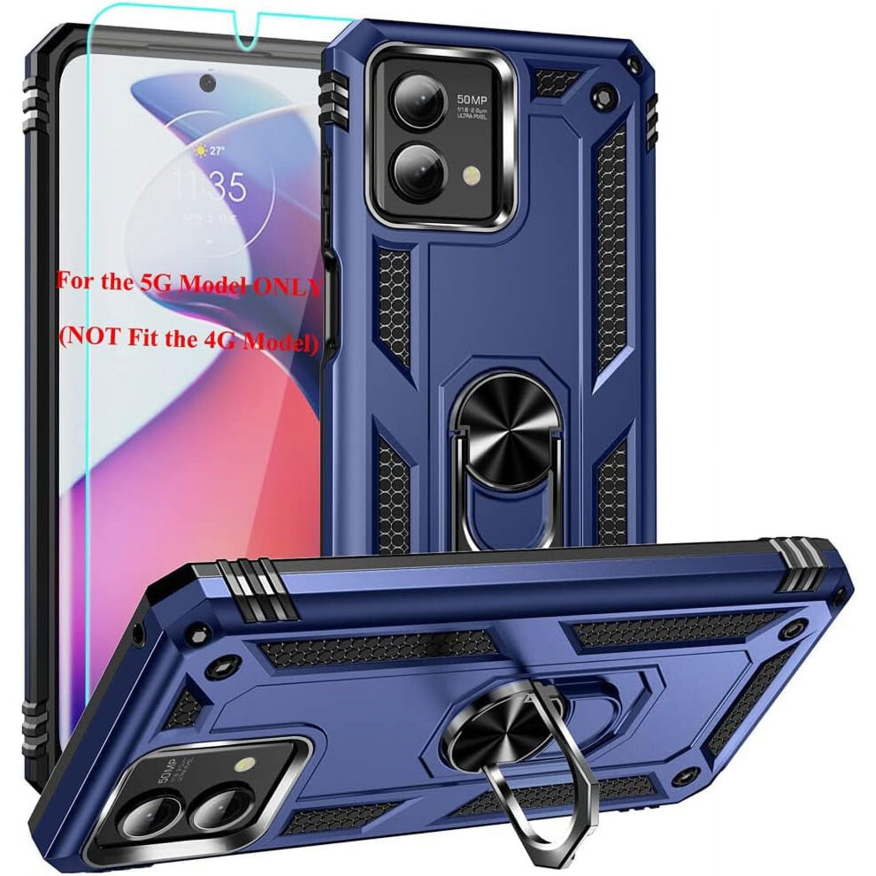 Compatible With Moto G Stylus 5G 2023 Case + Hd Screen Protector, Military-Grade Metal Ring Kickstand, 15Ft Drop Tested 9479868020900