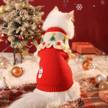 Christmas Cat Dog Sweater Reindeer Snowflake Knit 1 Pc