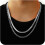 Layered Cuban Rope Herringbone Chain Necklace Set 2 pcs 1