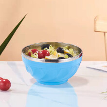 Feledorashia 304 Stainless Steel Double-Layer Insulated Soup Bowl for Kids with Colorful Design - Blue Sammy Bowl,Home Decor Collection