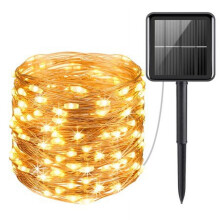 66FT 200LED Solar Copper Wire Fairy Lights, Waterproof, Warm White – for Garden, Party, Wedding, Christmas, DIY – Compatible with Standard Solar