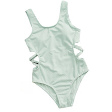 YAUNZI Flickor Baddräkter Enfärgad Bikiniset Hel Baddräkt Ihålig Baddräkt Flickor Badkläder 7-8 År