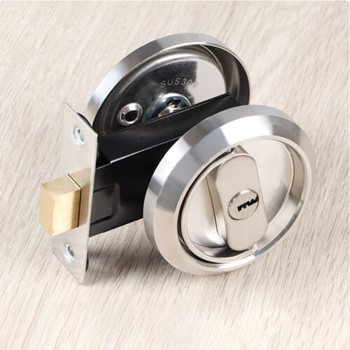 Invisible Door Lock Pull Ring Lock 304 Stainless Steel Lock Silver