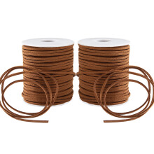 100 Yards mehrfarbige flache Lederschnur, Wildlederband für Schmuckherstellung, Stiefel, Kunstlederstreifen für Armbänder, Halsketten (Kaffee)