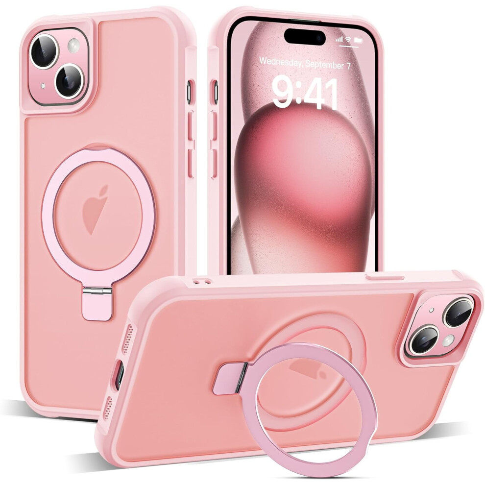 Compatible With Iphone 15 Plus Case: Military-Grade Translucent, Invisible Magnetic O-Ring Stand, Magsafe-Compatible, Great Grip 9028731730127