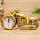Creative Motorcycle Shape Quartz Clock Alarm Clock Time Keeper Desktop Decor Gold 1