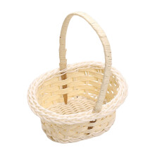 Beige Mini Wicker Baskets with Handles, 3.94" Round Woven Rattan Storage Baskets for Picnics, Weddings, Party Favors, Gifts & Garden Decor