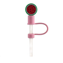 Soft Silicone Straw Set With Dust Cover Universal Diameter 8mm Including Glass Straw And Dust Plug