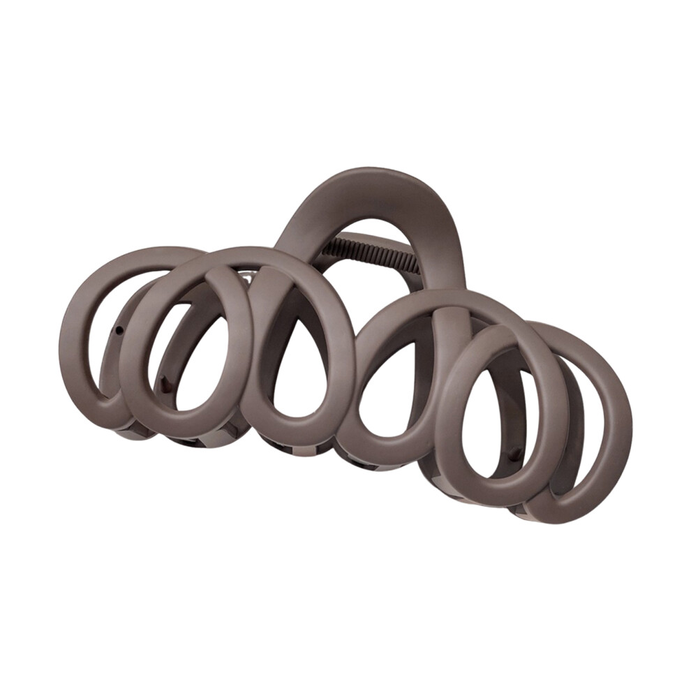 Xinwanna Women Hair Claw Large Size Back Head Hair Clip Geometric Hollow Design Shower Hair Clamp Hair Accessories (Brown)