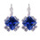 Women's Rhinestone Leverback Earrings Blue 1