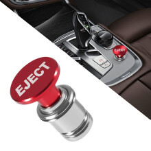 Car Cigarette Lighter with EJECT Button, Durable Aluminum Dustproof Plug, Laser Red 12V Accessory