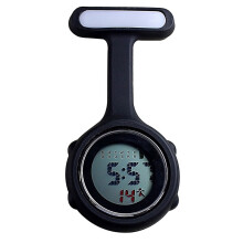 1Pc Digital Display Dial Clip-On Fob Nurse Brooch Pin Hang Pocket Electric Watch Black