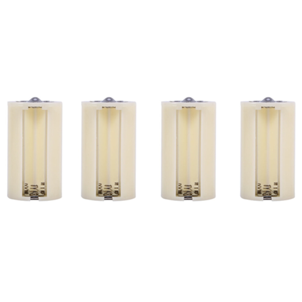 4Pcs Battery Converter Case Battery Converter, Aa To D Battery Converter, Abs Emergency For Electronics White 9365509080399