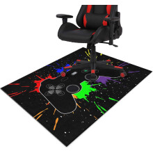 Gaming-Stuhlmatte 91 x 122 cm für Teppich/Parkett/Fliesen, rutschfeste Gummirückseite, kurzfloriger Gamer-Teppich – kompatibel mit allen
