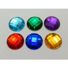250 Acrylic Flatback Round Sewing Rhinestone Gems Button 20mm Sew on beads-Mixed Colour