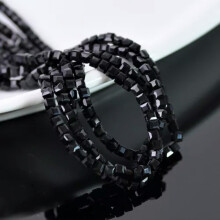 100pcs 4mm Small Cube Faceted Cut Crystal Glass Loose Beads Lot for DIY Jewelry-2# Black