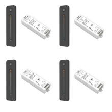 4X LED Dimmer 12V 5V 24V 36V 8A PWM Wireless RF with 2.4G Brightness Adjustment Contact Remote
