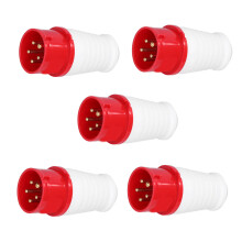 5 Stück ZNG‑015 Industriestecker 16A 380V‑415V 3P+N+E