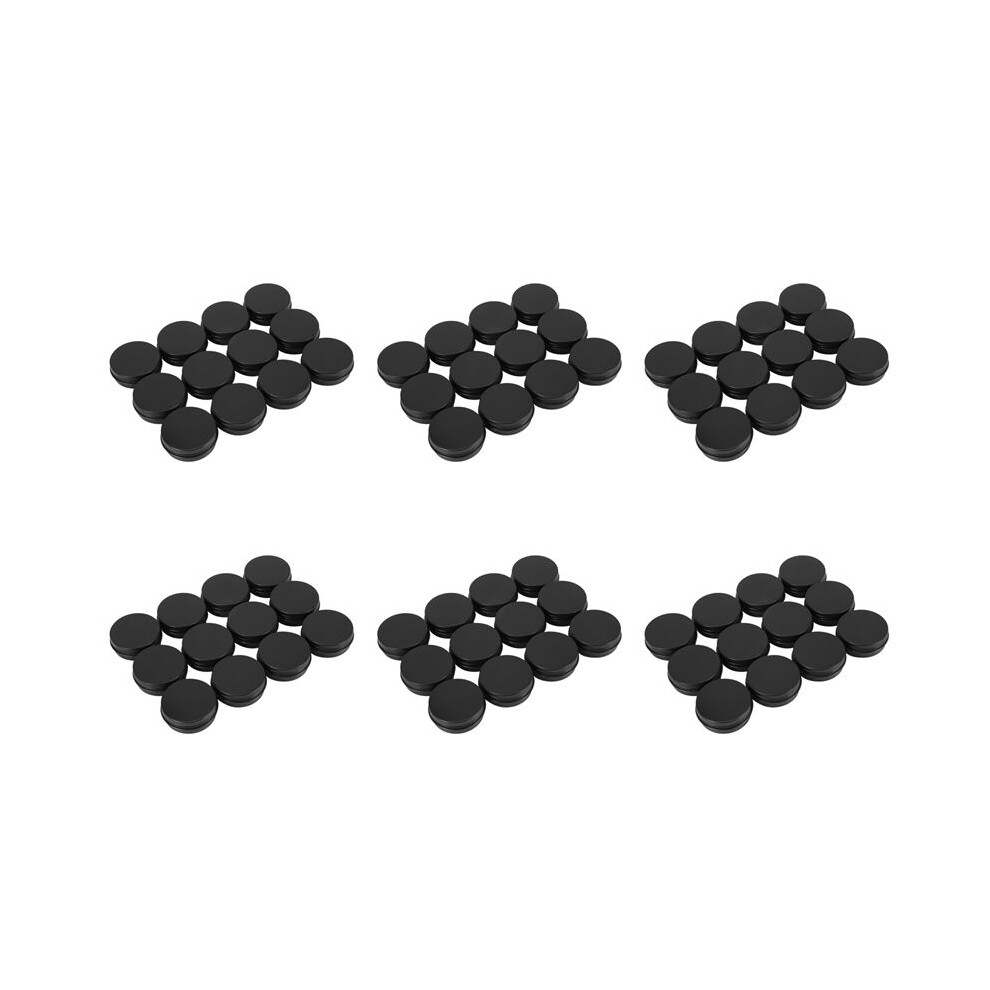 72Pcs 1Oz Black Aluminum Tin Jars Round Screw Lid Containers Empty Metal Cans for Organizing Cosmetic Small Jewelry