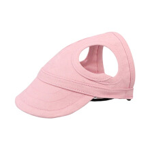 Stylish Dog Cap Soft Fabric Baseball Hat With Ear Holes-Pink S