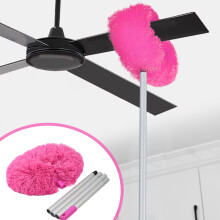 Plumeau pour ventilateur de plafond, en microfibre, avec manche extensible de 119 cm (47 pouces), facile à nettoyer