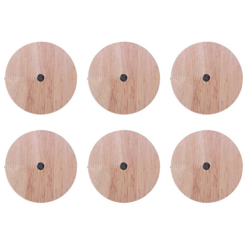 6X Lamp Base Concise Style Modern Ceiling Plate Wooden Ceiling Holder E27 Lamp Fitting Chandelier Base Φ100mm Screw
